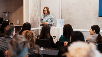 Body Talk coach demonstrating confident communication skills